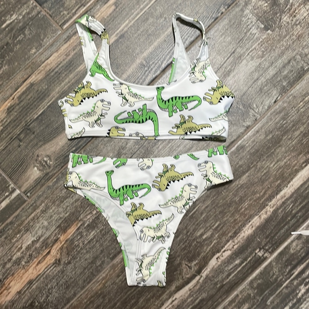 cute dinosaur swimsuit set, bikini